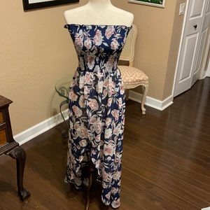 Smocked Floral High Low Top by Venus